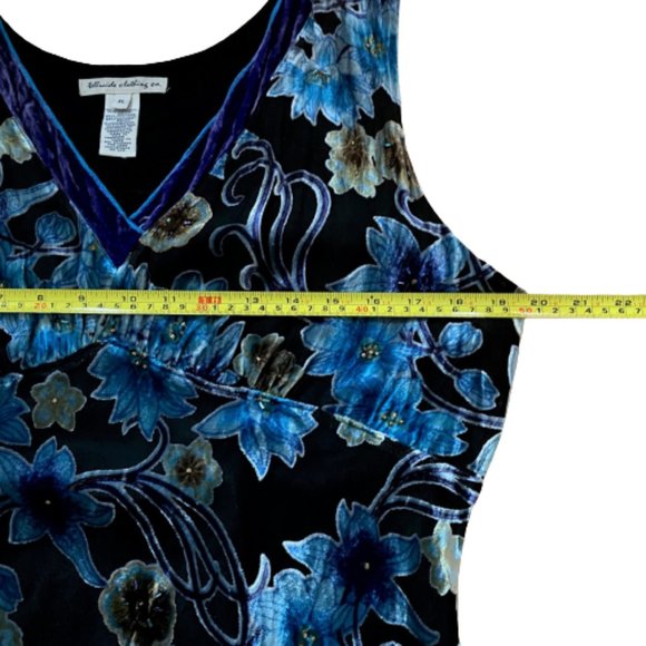 Telluride Clothing Co. Burnt velvet jewel coloured silk blend tank tunic top - Picture 14 of 16